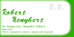 robert menyhert business card