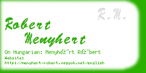 robert menyhert business card